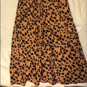 leopard silk skirt